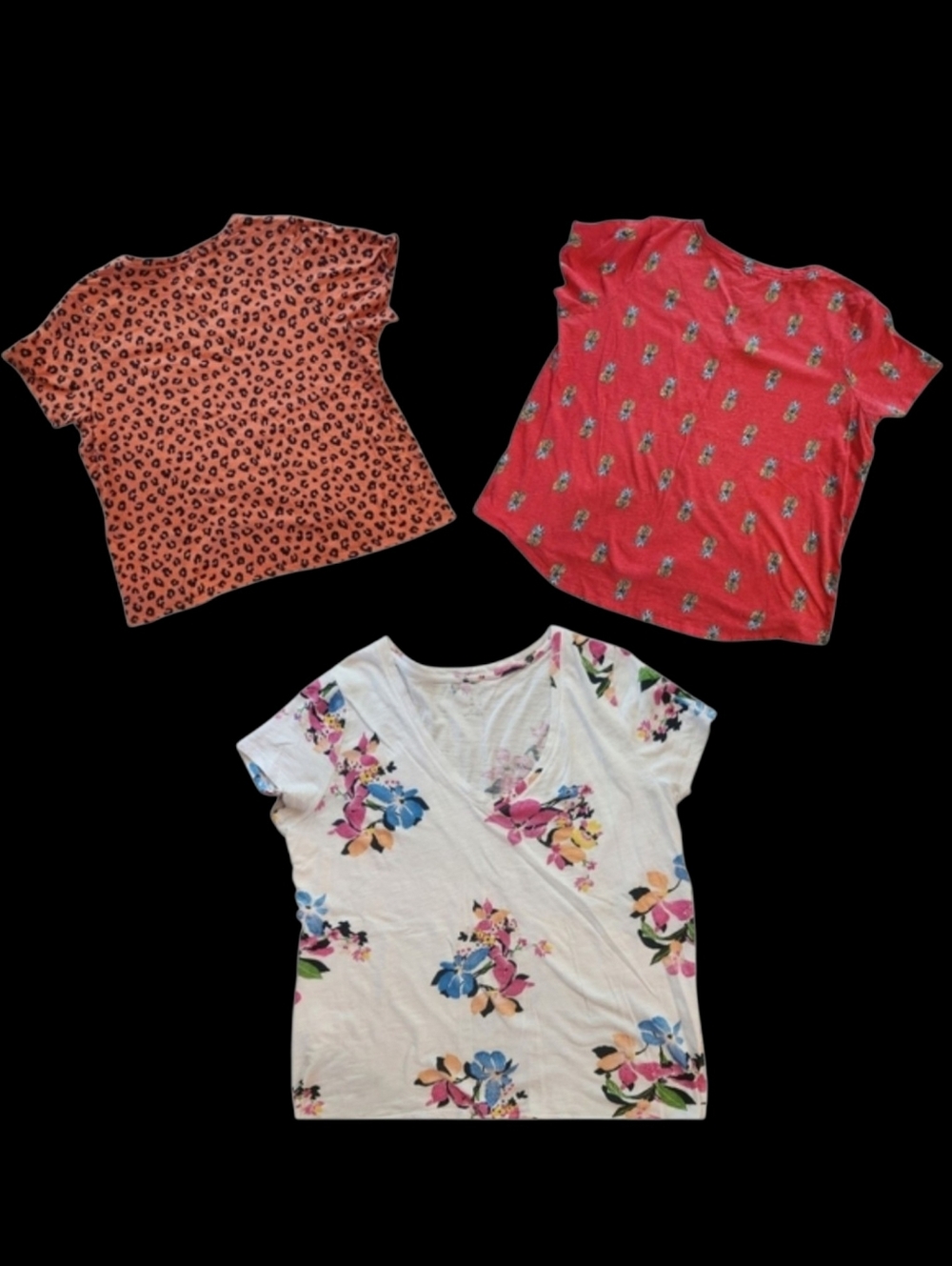 Three (3) 100% Cotton Summer Short Sleeve T Shirts Plus Size